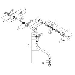 Grohe Costa Spültisch-Wandbatterie, schwenkbarer Rohrauslauf, Ausladung 200mm, Chrom, 3... GROHE-31187001 4005176843327 (Abb. 1)