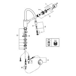 Grohe Concetto Einhand-Spültischbatterie, 1-Loch-Montage, Niederdruck, hoher Auslauf, a... GROHE-31212003 4005176466762 (Abb. 1)