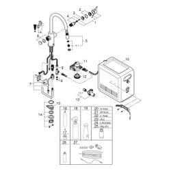 Grohe C-Auslauf Set Grohe Blue mit Blue Einhand-Spültischbatterie, herausziehbarer Mous... GROHE-31325DC2 4005176507250 (Abb. 1)