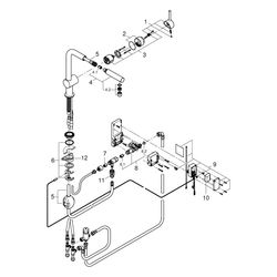 Grohe Minta Touch Elektronische 1-Loch-Einhand-Spültischbatterie, L-Auslauf, Supersteel... GROHE-31360DC1 4005176343032 (Abb. 1)