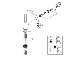 Grohe BauLoop 1-Loch-Einhand-Spültischbatterie, hoher Auslauf, Chrom, 31368001... GROHE-31368001 4005176478529 (Abb. 1)