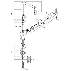 Grohe Minta Einhand-Spültischbatterie, 1-Loch-Montage, L-Auslauf, 9,0l/min, Supersteel,... GROHE-31375DC0 4005176934162 (Abb. 1)
