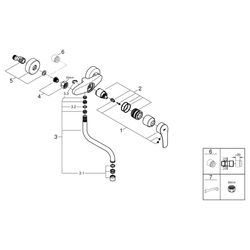 Grohe Eurosmart Einhand-Spültischbatterie, Wandmontage, schwenkbarer Rohrauslauf, S-Ans... GROHE-31391003 4005176635762 (Abb. 1)