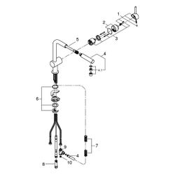 Grohe Minta Einhand-Spültischbatterie, 1-Loch-Montage, L-Auslauf, Niederdruck, herauszi... GROHE-31397000 4005176304743 (Abb. 1)