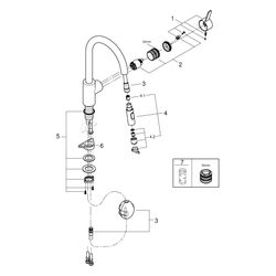 Grohe Eurosmart Einhand-Spültischbatterie Cosmopolitan, 1-Loch-Montage, herausziehbare ... GROHE-31481001 4005176466922 (Abb. 1)