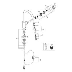 Grohe Concetto Einhand-Spültischbatterie, 1-Loch-Montage, hoher Auslauf, ausziehbare Sp... GROHE-31483DC2 4005176466816 (Abb. 1)
