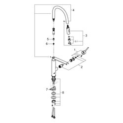 Grohe Concetto Einhand-Spültischbatterie, 1-Loch-Montage, ausziehbare SpeedClean Profib... GROHE-31491000 4005176343308 (Abb. 1)