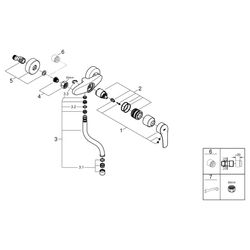 Grohe Eurosmart Einhand-Spültischbatterie, Wandmontage, schwenkbarer Rohrauslauf, S-Ans... GROHE-31509003 4005176635779 (Abb. 1)