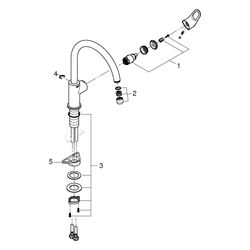Grohe BauFlow 1-Loch-Einhand-Spültischbatterie, hoher Auslauf, Chrom, 31538001... GROHE-31538001 4005176478574 (Abb. 1)