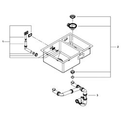 Grohe Edelstahlspüle K700 Unterbau, 595x450mm, 1 Becken 340x400x200mm, 0,5 Becken 180x4... GROHE-31577SD1 4005176607110 (Abb. 1)