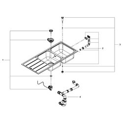 Grohe Edelstahlspüle K500 mit Abtropffläche, 1160x500mm, 2 Becken 340x420x190mm, auflie... GROHE-31588SD1 4005176626043 (Abb. 1)