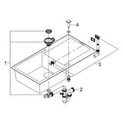 Grohe Kompositspüle K500, 1 Becken, 1000x500mm, mit Abtropffläche rechts oder links, Gr... GROHE-31645AP0 4005176521188 (Abb. 1)