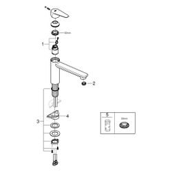 Grohe BauEdge Spültischbatterie Einlochmontage Einhand, mittelhoher Auslauf, Chrom, 316... GROHE-31693000 4005176530371 (Abb. 1)