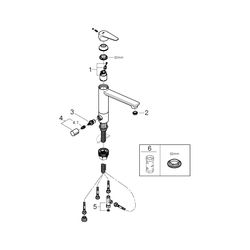 Grohe BauEdge Spültischbatterie Einlochmontage Einhand, mit Vorabsperrung, Chrom, 31696... GROHE-31696000 4005176530401 (Abb. 1)