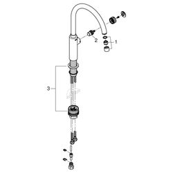 Grohe Blue Pure Mono 1-Loch-Einhand-Spültischbatterie, C-Auslauf, Chrom, 31724000... GROHE-31724000 4005176565618 (Abb. 1)