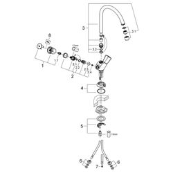Grohe Costa Spültisch-Einlochbatterie, schwenkbarer Rohrauslauf, Niederdruck für offene... GROHE-31930001 4005176843303 (Abb. 1)