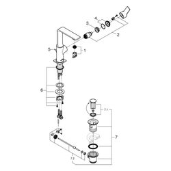 Grohe Allure Einhand-Waschtischbatterie L-Size, schwenkbarer Auslauf, Zugstangen-Garnit... GROHE-32146GL1 4005176499418 (Abb. 1)