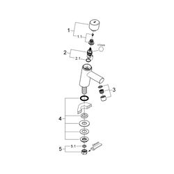 Grohe Concetto Standventil mit Keramik-Oberteil, Chrom, 32207001... GROHE-32207001 4005176888878 (Abb. 1)