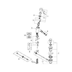 Grohe Concetto 1-Loch-Einhand-Bidetbatterie, 1 1/4" Zugstangen-Garnitur, Chrom, 3220800... GROHE-32208001 4005176888908 (Abb. 1)
