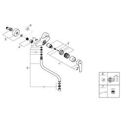 Grohe Eurosmart Einhand-Spültischbatterie, Wandmontage, schwenkbarer Rohrauslauf, S-Ans... GROHE-32224003 4005176635786 (Abb. 1)