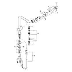 Grohe Minta Einhand-Spültischbatterie, 1-Loch-Montage, U-Auslauf, herausziehbare Dual-S... GROHE-32322AL2 4005176488825 (Abb. 1)