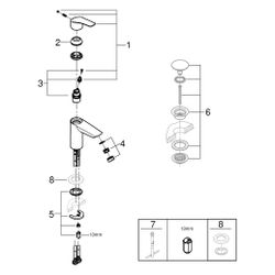 Grohe Eurosmart Einhand-Waschtischbatterie, S-Size, Temperaturbegrenzer, glatter Körper... GROHE-32467003 4005176613210 (Abb. 1)
