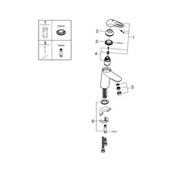 Grohe Eurostyle Einhand-Waschtischbatterie, S-Size, offener Metall-Hebelgriff, glatter ... GROHE-32468003 4005176334207 (Abb. 1)