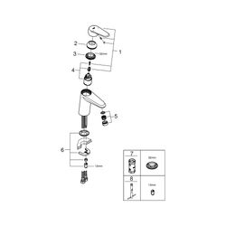 Grohe Eurodisc Cosmopolitan 1-Loch-Einhand-Waschtischbatterie, S-Size, glatter Körper, ... GROHE-3246920E 4005176908835 (Abb. 1)