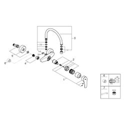 Grohe Eurosmart Spültisch-Wandbatterie, schwenkbarer Rohrauslauf, Ausladung 244mm, Schw... GROHE-32482003 4005176635793 (Abb. 1)