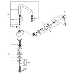 Grohe Minta Einhand-Spültischbatterie, 1-Loch-Montage, U-Auslauf, 11,5l/min, Chrom, 324... GROHE-32488000 4005176289552 (Abb. 1)