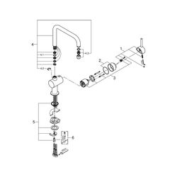 Grohe Minta Einhand-Spültischbatterie, 1-Loch-Montage, U-Auslauf, 9,0l/min, Hard Graphi... GROHE-32488AL0 4005176488788 (Abb. 1)