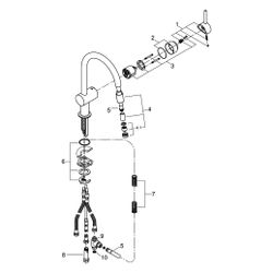 Grohe Minta Einhand-Spültischbatterie, 1-Loch-Montage, C-Auslauf, Niederdruck, 5,0l/min... GROHE-32511000 4005176295621 (Abb. 1)