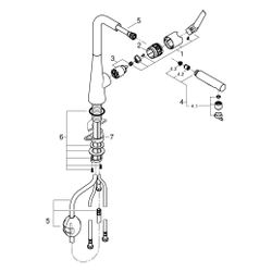 Grohe Zedra 1-Loch-Einhand-Spültischbatterie, L-Auslauf ausziehbar Spülbrause, Superste... GROHE-32553DC2 4005176466656 (Abb. 1)