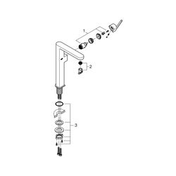 Grohe Plus Einhand-Waschtischbatterie, XL-Size, 1-Loch-Montage, für freistehende Waschs... GROHE-32618AL3 4005176585647 (Abb. 1)
