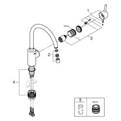 Grohe Concetto Einhand-Spültischbatterie, 1-Loch-Montage, hoher Auslauf, Chrom, 3266100... GROHE-32661003 4005176466823 (Abb. 1)