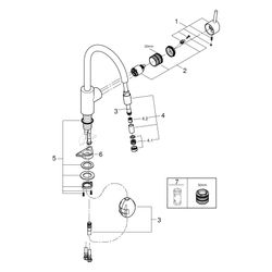 Grohe Concetto Einhand-Spültischbatterie, 1-Loch-Montage, hoher Auslauf, ausziehbare L-... GROHE-32663003 4005176466854 (Abb. 1)