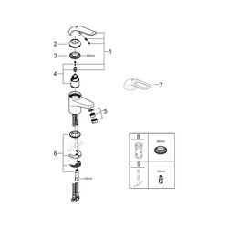 Grohe Eurosmart Care Einhand-Waschtischbatterie, 1-Loch-Montage, glatter Körper, 35mm K... GROHE-32762000 4005176871023 (Abb. 1)