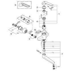 Grohe Eurosmart Care Einhand-Waschtischbatterie, Wandm., Ausladung 257mm, 46mm Keramikk... GROHE-32773000 4005176871733 (Abb. 1)