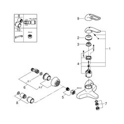 Grohe Eurosmart Care Einhand-Waschtischbatterie, Wandm., Ausladung 157mm, 46mm Keramikk... GROHE-32776000 4005176871764 (Abb. 1)