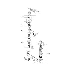 Grohe Eurosmart Care Einhand-Sicherheitsmisch-Waschtischbatterie, Einloch, Ablaufgarnit... GROHE-32788000 4005176871887 (Abb. 1)