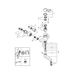 Grohe Eurosmart Care Einhand-Sicherheitsmisch-Waschtischbatterie, Wandmontage, Hebellän... GROHE-32792000 4005176871924 (Abb. 1)