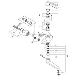 Grohe Eurosmart Care Einhand-Sicherheitsmisch-Waschtischbatterie, Wandmontage, Hebellän... GROHE-32793000 4005176871931 (Abb. 1)