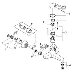 Grohe Eurosmart Care Einhand-Sicherheitsmisch-Waschtischbatterie, Wandmontage, Hebellän... GROHE-32795000 4005176871955 (Abb. 1)