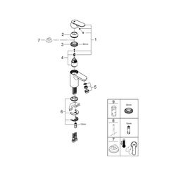 Grohe Eurosmart Cosmopolitan Einhand-Waschtischbatterie, S-Size, glatter Körper, Chrom,... GROHE-32824000 4005176874604 (Abb. 1)