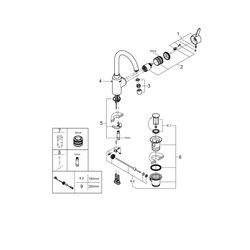 Grohe Eurosmart Cosmopolitan Einhand-Waschtischbatterie, L-Size, 1 1/4" Zugstangen-Garn... GROHE-32830001 4005176472749 (Abb. 1)