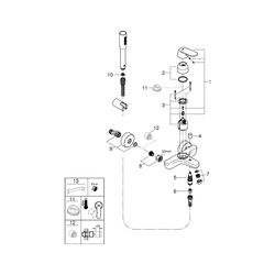 Grohe Eurosmart Cosmopolitan Einhand-Wannenbatterie, Wandmontage, mit Brausegarnitur, C... GROHE-32832000 4005176874710 (Abb. 1)