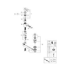 Grohe Eurosmart Cosmopolitan Einhand-Bidetbatterie, 1-Loch-Montage, 1 1/4" Zugstangen-G... GROHE-32839000 4005176874802 (Abb. 1)