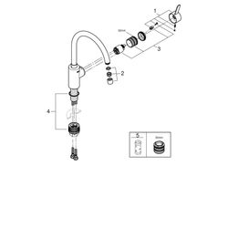 Grohe Eurosmart Cosmopolitan Einhand-Spültischbatterie, hoher Auslauf, Supersteel, 3284... GROHE-32843DC2 4005176466953 (Abb. 1)
