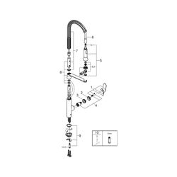 Grohe K7 Einhand-Spültischbatterie, 1-Loch-Montage, herausziehbare SpeedClean Profibrau... GROHE-32950000 4005176879838 (Abb. 1)