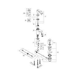 Grohe Eurosmart Cosmopolitan Einhand-Waschtischbatterie, S-Size, Niederdruck, 1 1/4" Zu... GROHE-32955000 4005176880117 (Abb. 1)